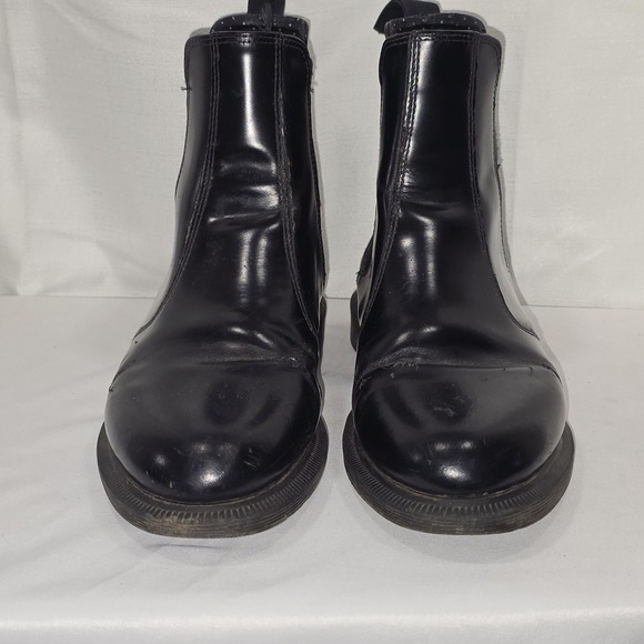 Doc Martens Black Flora Patent Leather Chelsea Boots Womens EU 39 US 8 Slip On - Picture 15 of 16